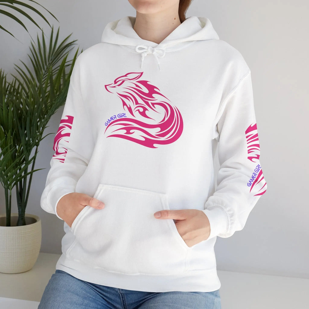 Gamer Girl Hoodie - Unisex Heavy Blend Hoodie with Printed Sleeve Sweatshirt