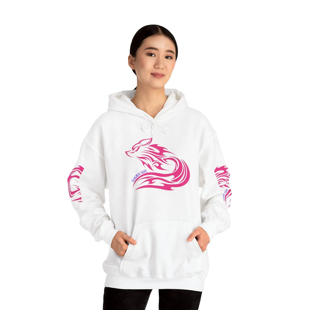 Gamer Girl Hoodie - Unisex Heavy Blend Hoodie with Printed Sleeve Sweatshirt