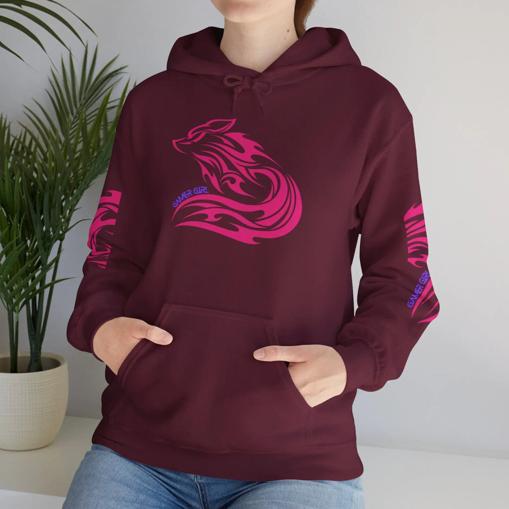 Gamer Girl Hoodie - Unisex Heavy Blend Hoodie with Printed Sleeve Sweatshirt