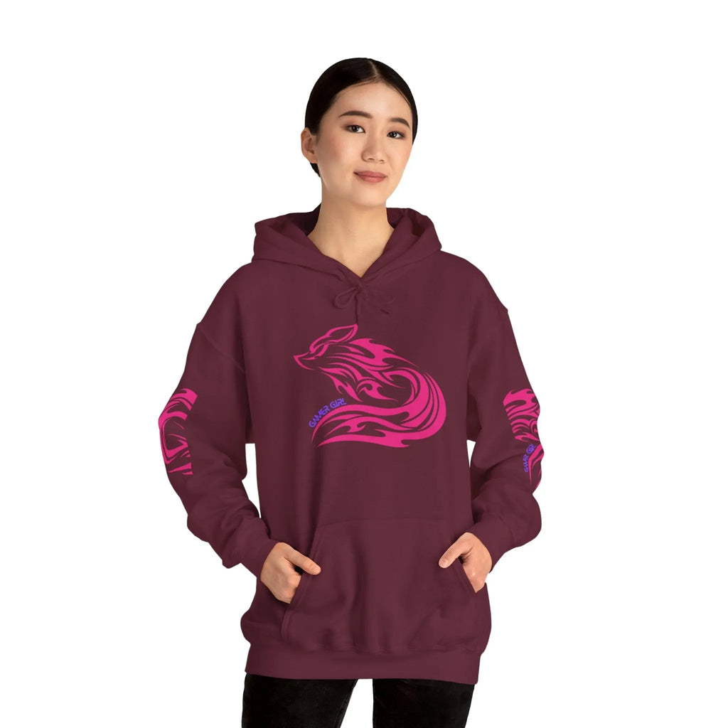 Gamer Girl Hoodie - Unisex Heavy Blend Hoodie with Printed Sleeve Sweatshirt