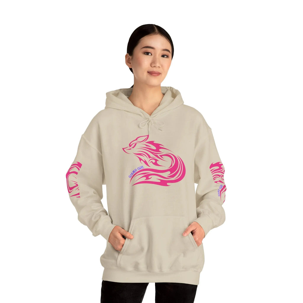 Gamer Girl Hoodie - Unisex Heavy Blend Hoodie with Printed Sleeve Sweatshirt