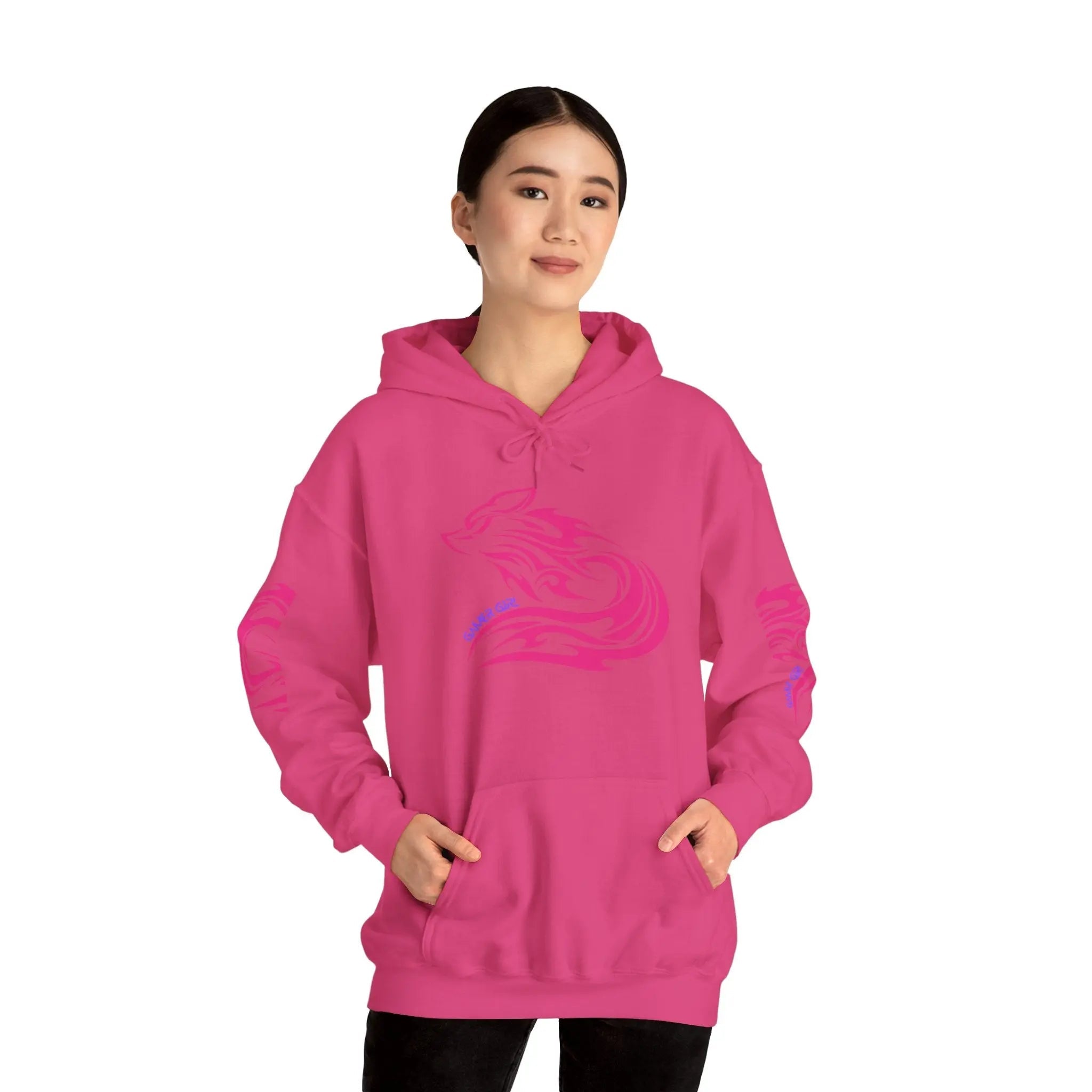 Gamer Girl Hoodie - Unisex Heavy Blend Hoodie with Printed Sleeve Sweatshirt