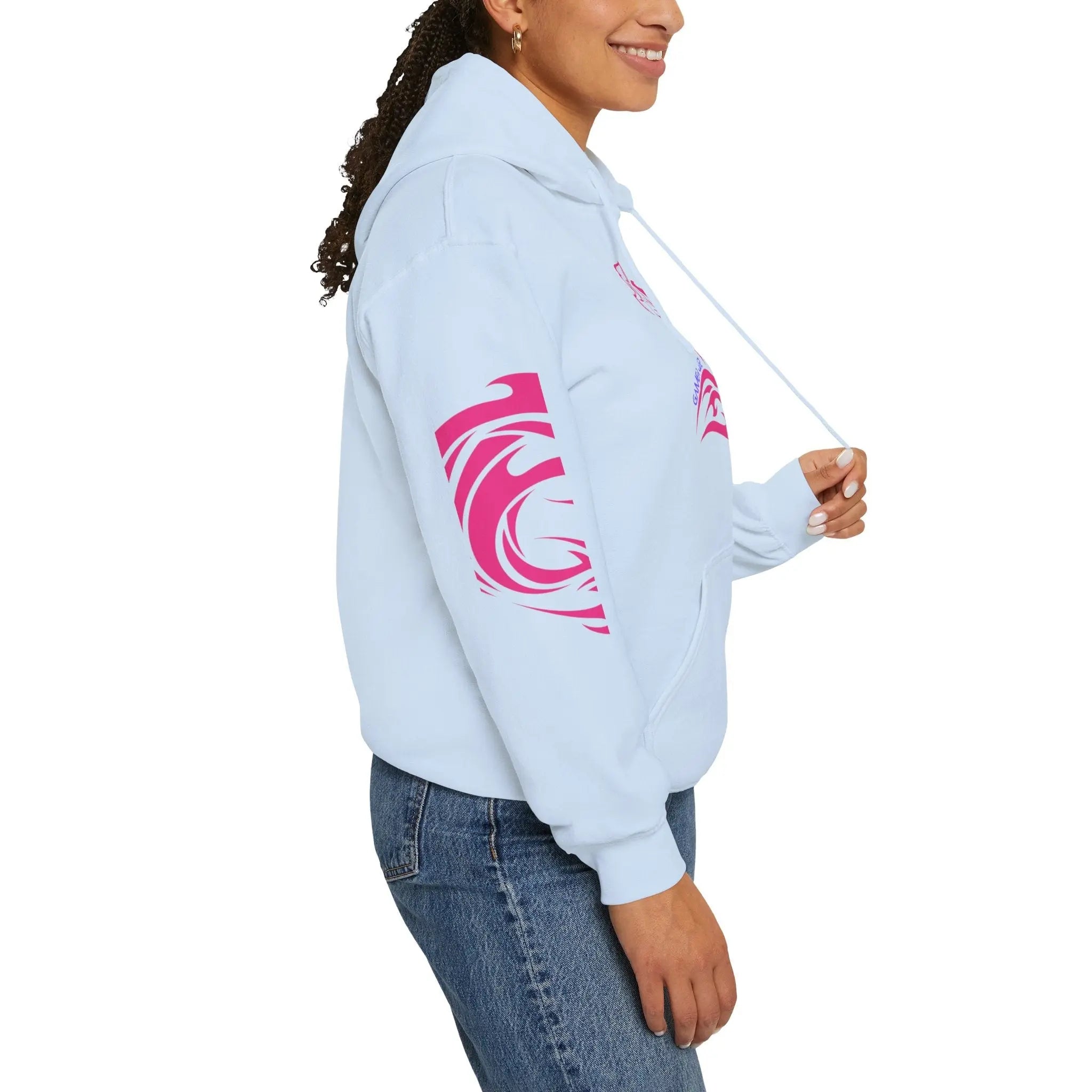 Gamer Girl Hoodie - Unisex Heavy Blend Hoodie with Printed Sleeve Sweatshirt