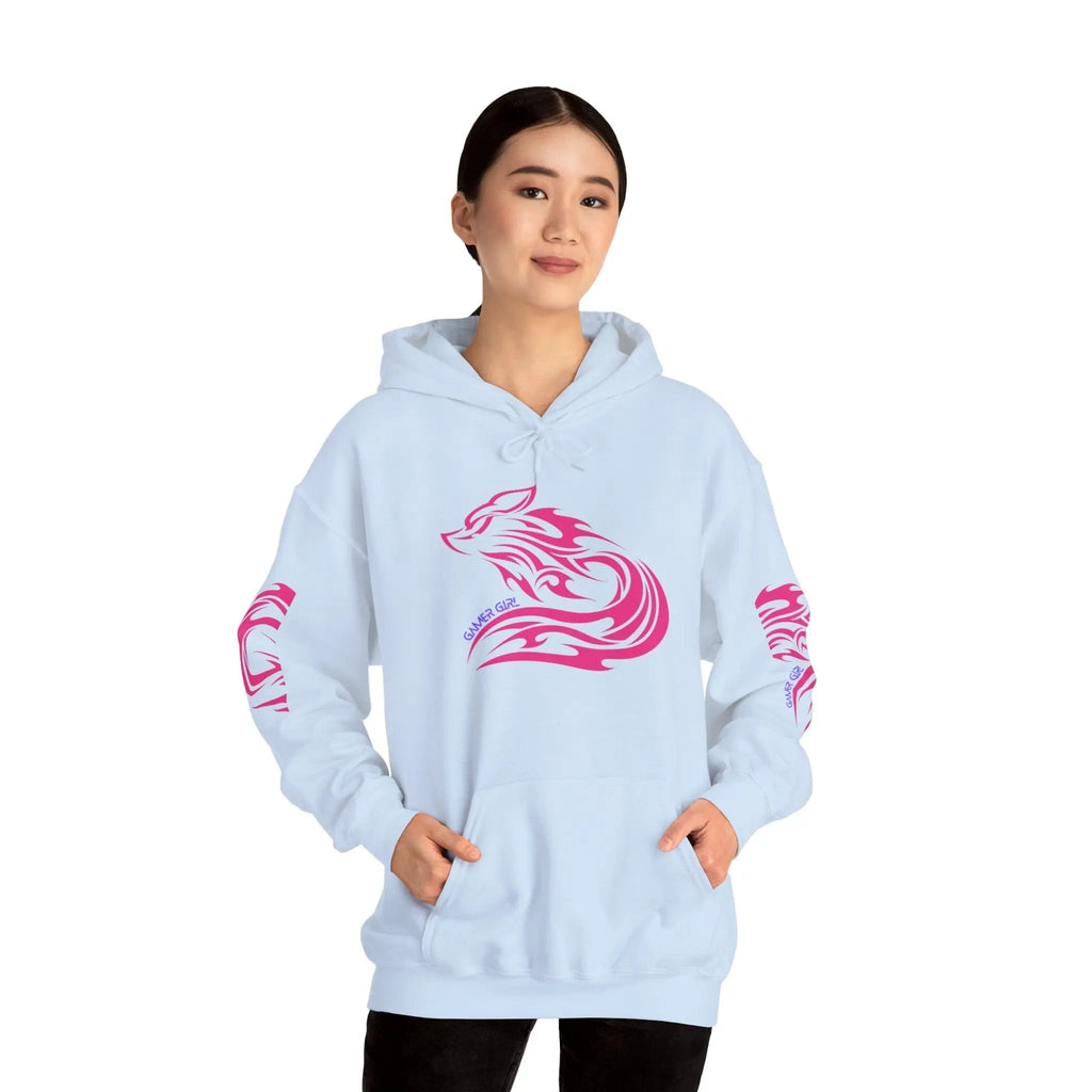 Gamer Girl Hoodie - Unisex Heavy Blend Hoodie with Printed Sleeve Sweatshirt