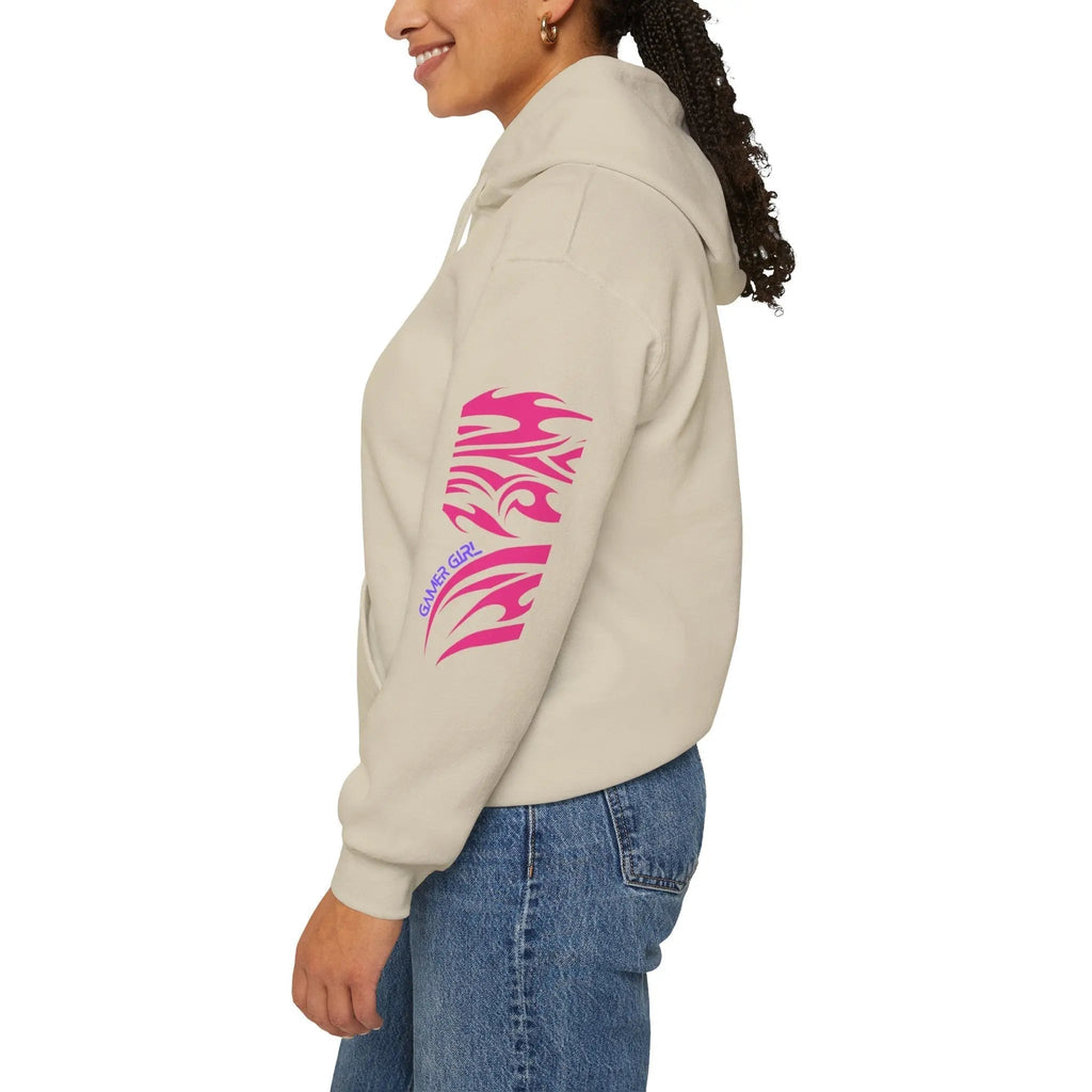 Gamer Girl Hoodie - Unisex Heavy Blend Hoodie with Printed Sleeve Sweatshirt
