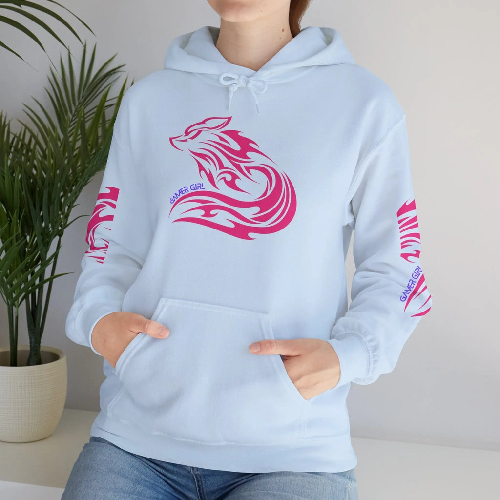 Gamer Girl Hoodie - Unisex Heavy Blend Hoodie with Printed Sleeve Sweatshirt