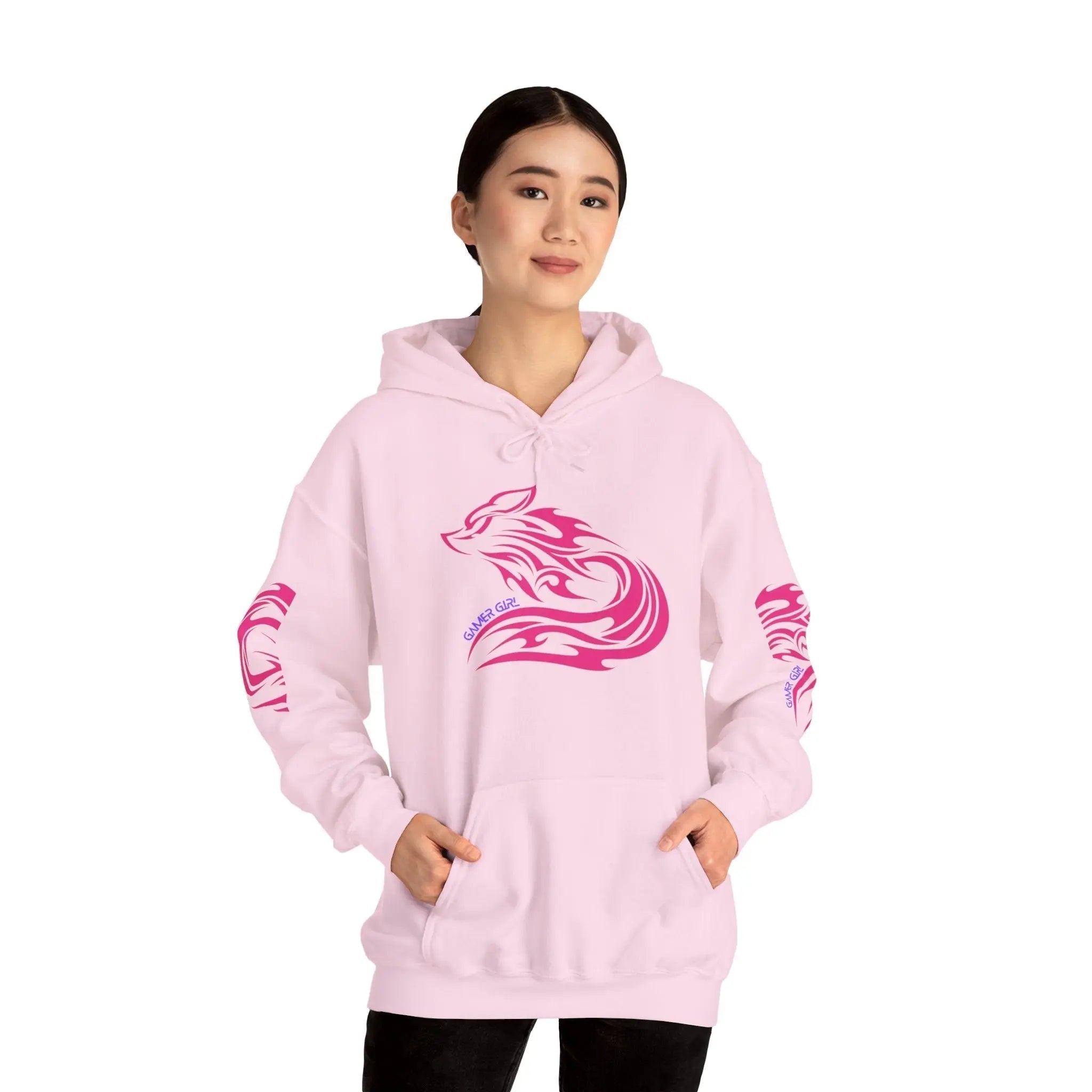 Gamer Girl Hoodie - Unisex Heavy Blend Hoodie with Printed Sleeve Sweatshirt