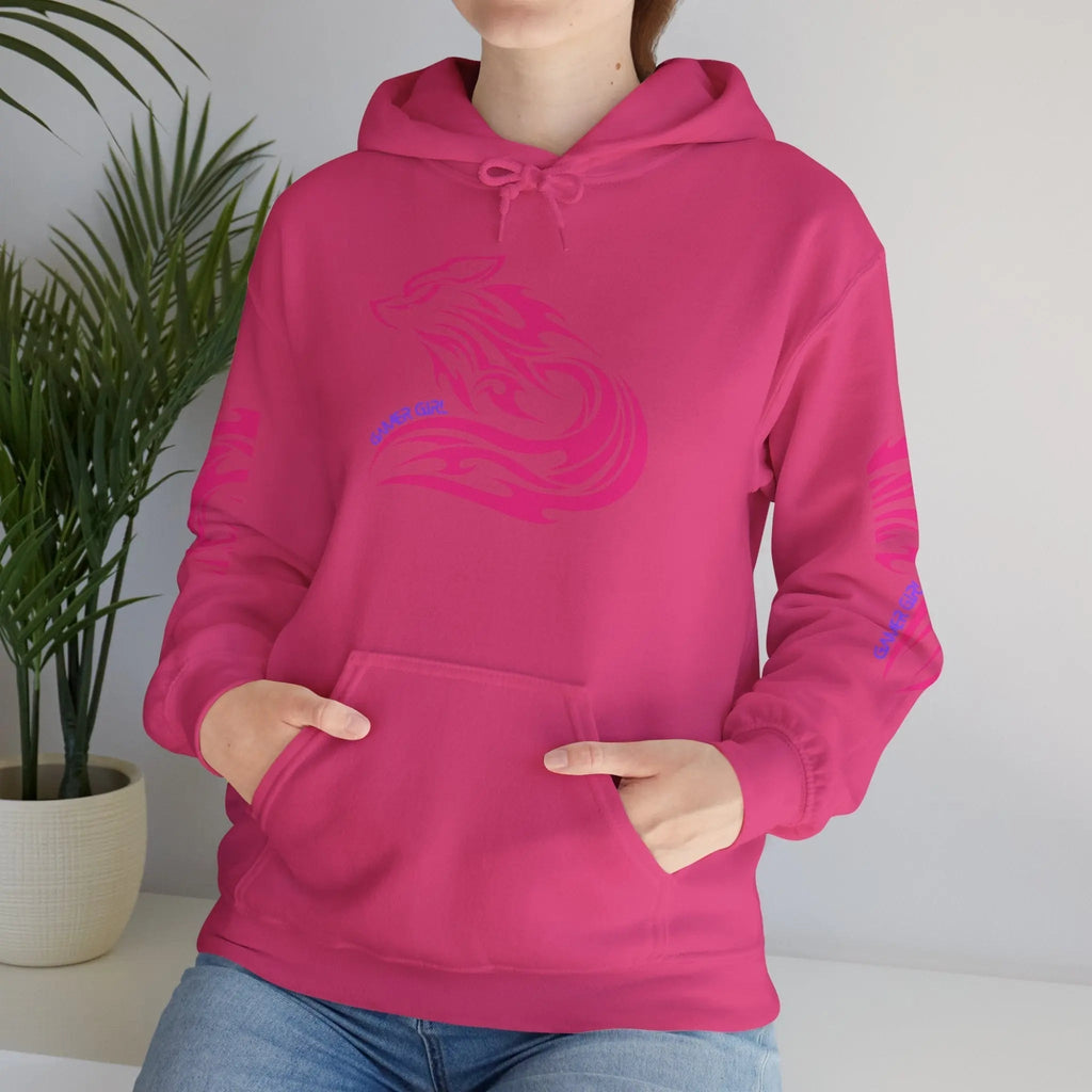 Gamer Girl Hoodie - Unisex Heavy Blend Hoodie with Printed Sleeve Sweatshirt
