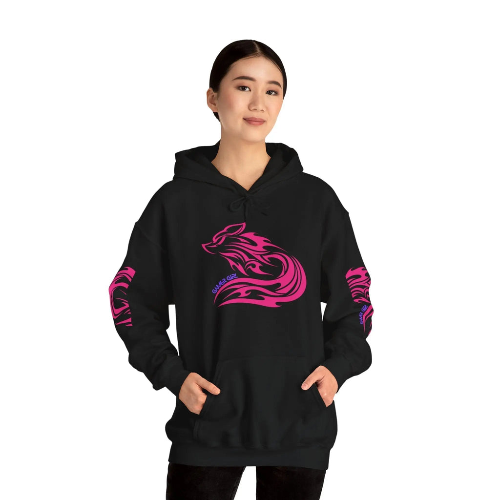 Gamer Girl Hoodie - Unisex Heavy Blend Hoodie with Printed Sleeve Sweatshirt