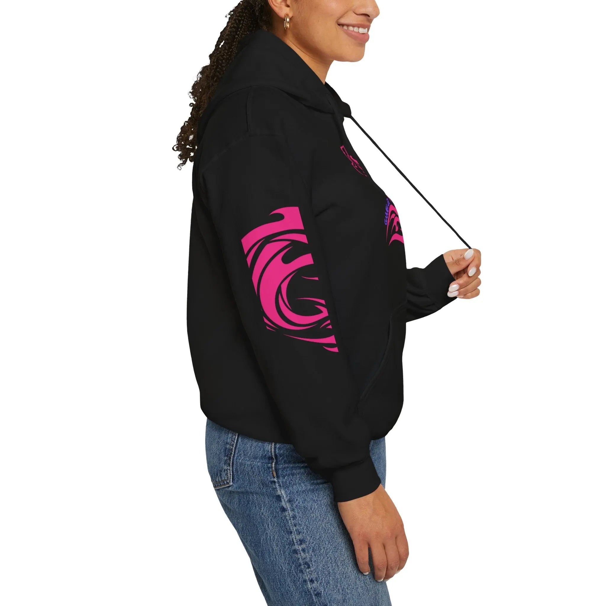 Gamer Girl Hoodie - Unisex Heavy Blend Hoodie with Printed Sleeve Sweatshirt